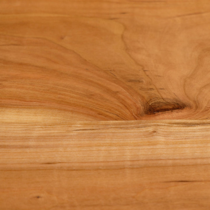 Sunrise Pedestal Base | Round Wood Dining Table with Steel Base Cherry