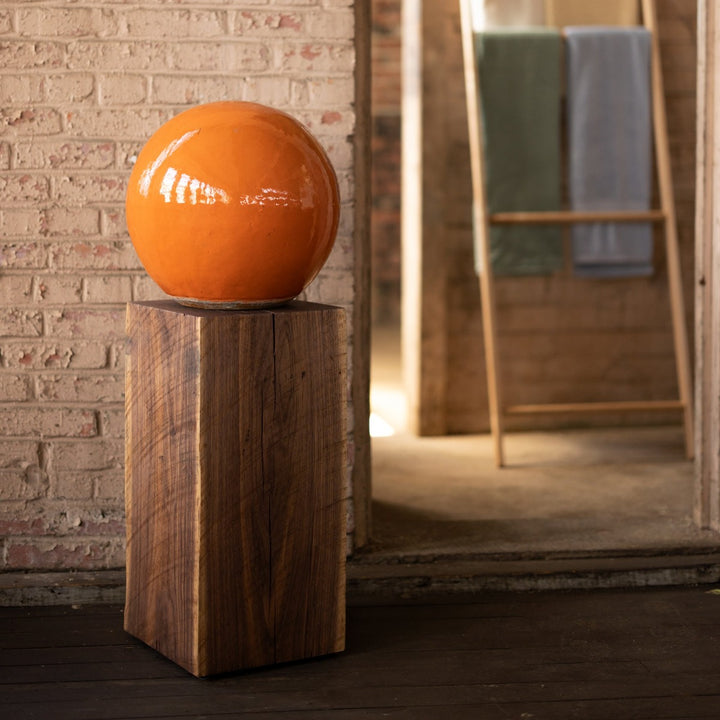 Solid Wood Cube Side Table or Pedestal Walnut