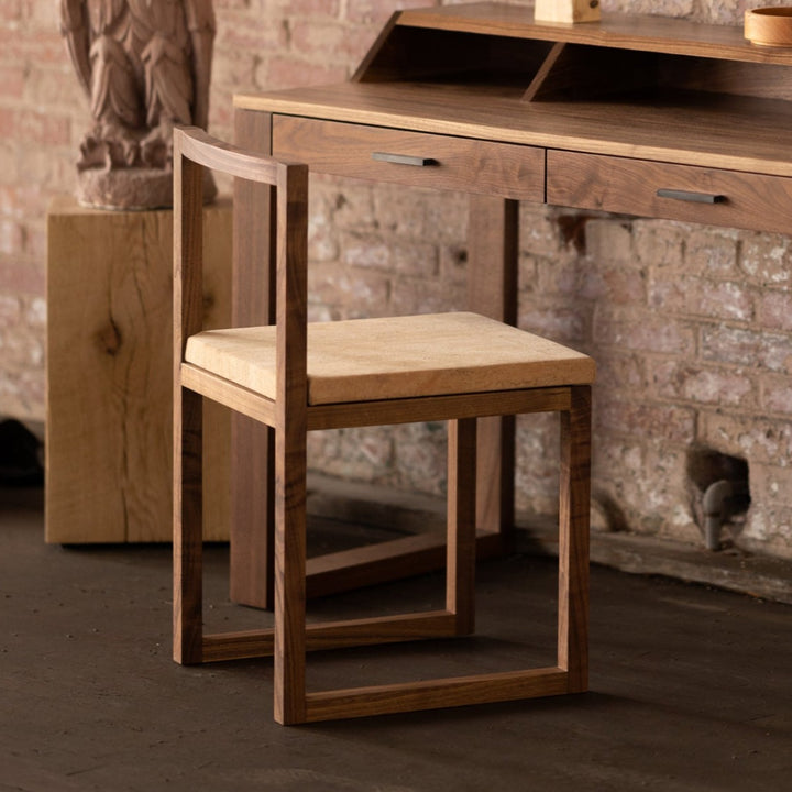 Wood and Cork Chair | Dining or Writing Desk Chair | Porto Chair with Flagg Desk
