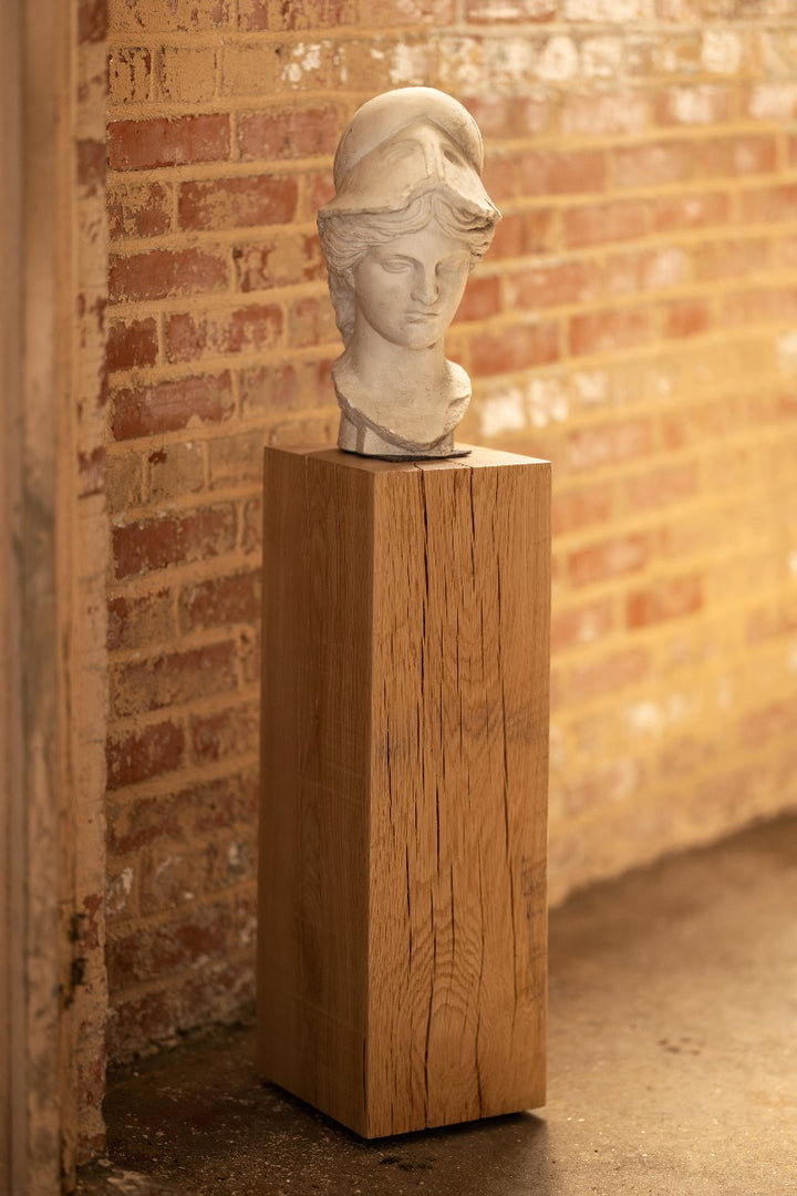 Solid Wood Cube Side Table or Pedestal NArrow Oak
