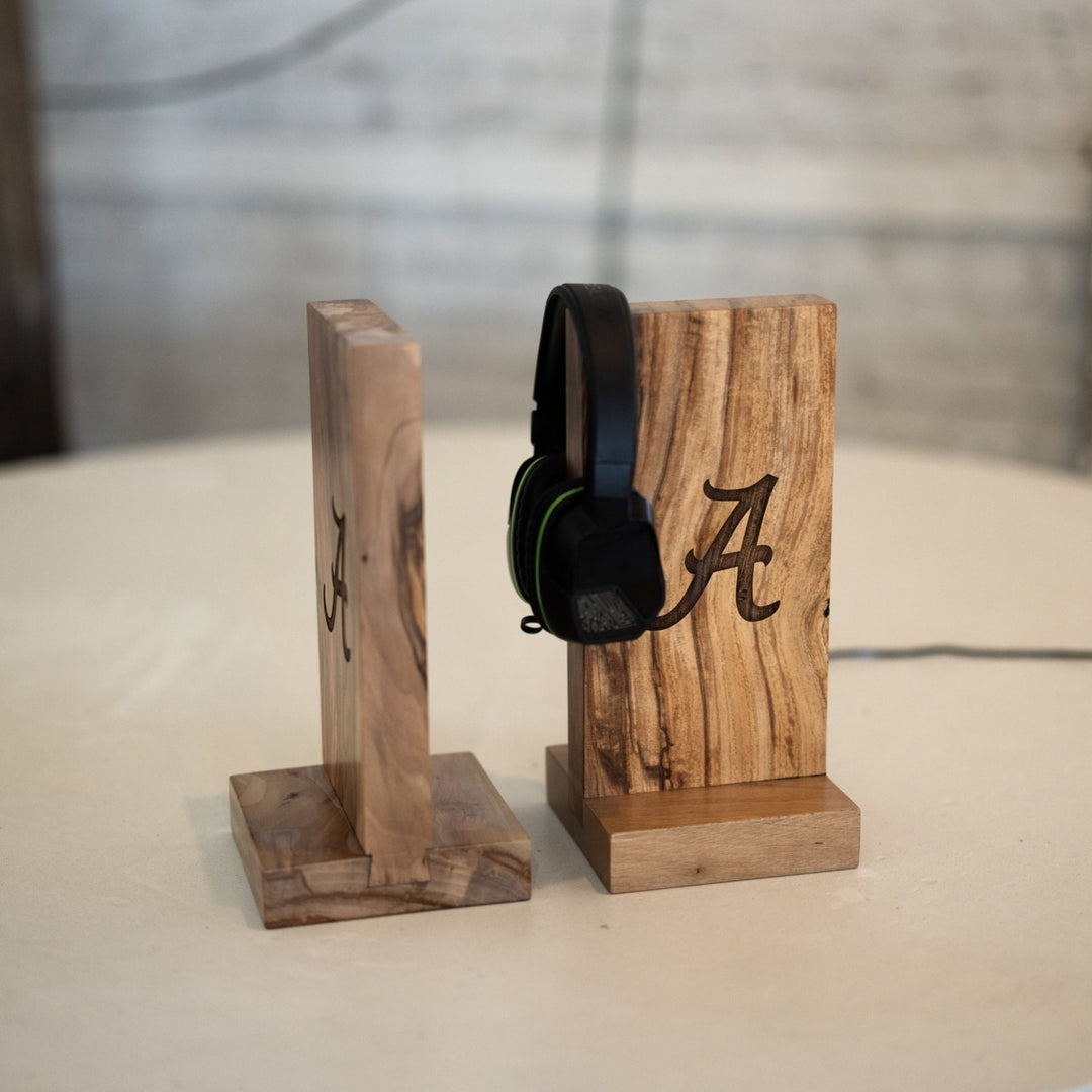 University of Alabama Wood Headset Stand Pair