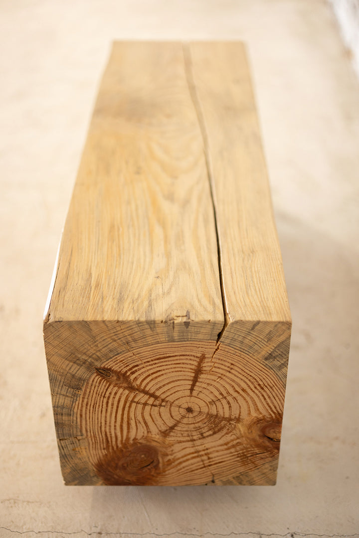 Reclaimed Wood Beam Bench 4 foot natural End Grain