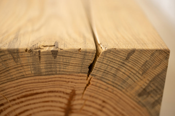 Reclaimed Wood Beam Bench 4 foot natural Crack