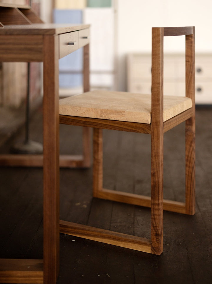 Wood and Cork Chair | Dining or Writing Desk Chair | Porto Chair Flagg Desk