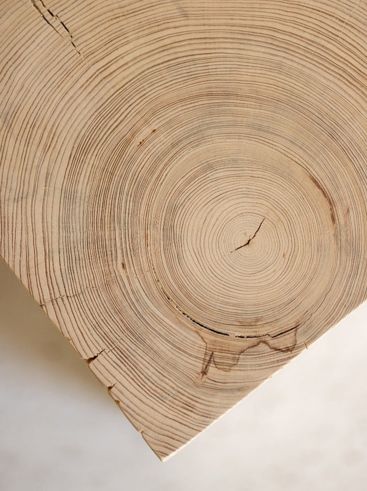 Hyo Table Coastal Vibe | Cypress Wood Cube Side Table Modern