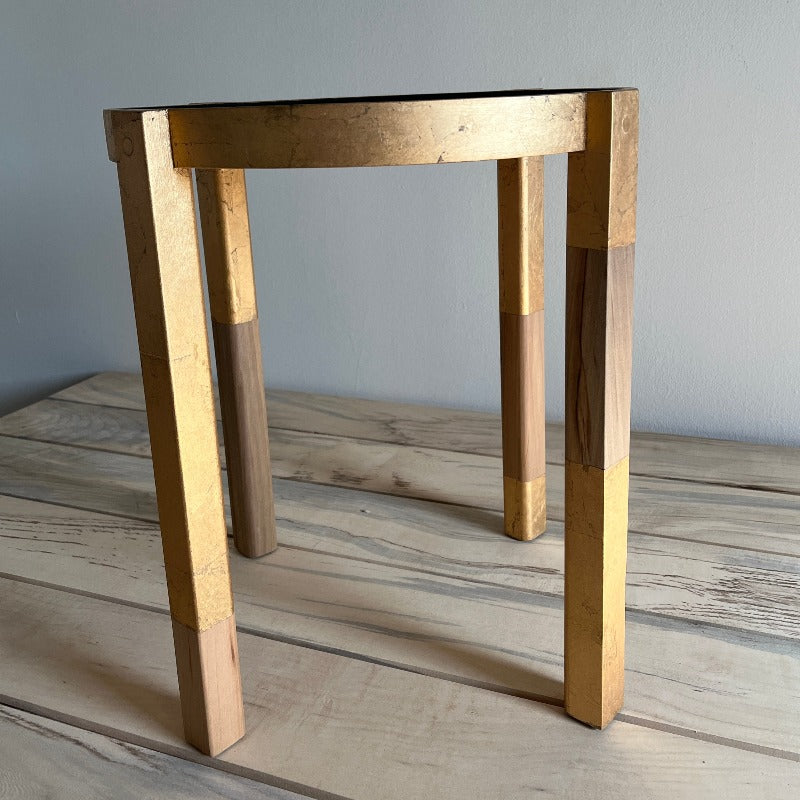 Black and Gold Round Modern Side Table | Waverly Special Edition Gold on Legs