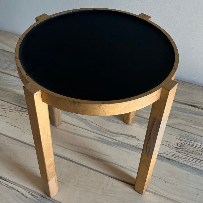 Black and Gold Round Modern Side Table | Waverly Special Edition tabletop