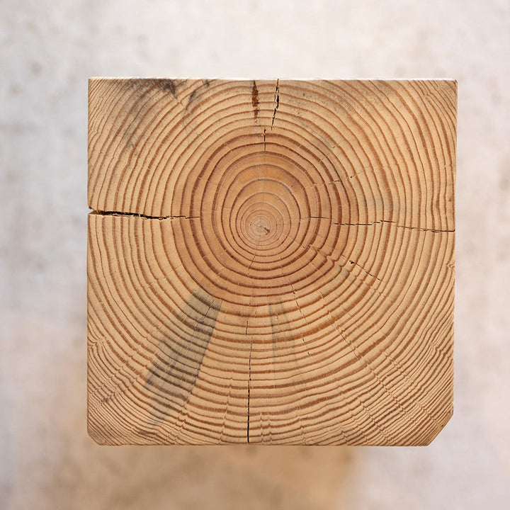Hyo Table Natural Pine Wood Cube Side Table End Grain