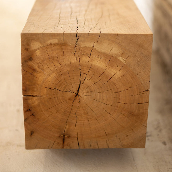 Hardwood Beam Bench | Rustic Reclaimed Wood Bench Beech End Grain