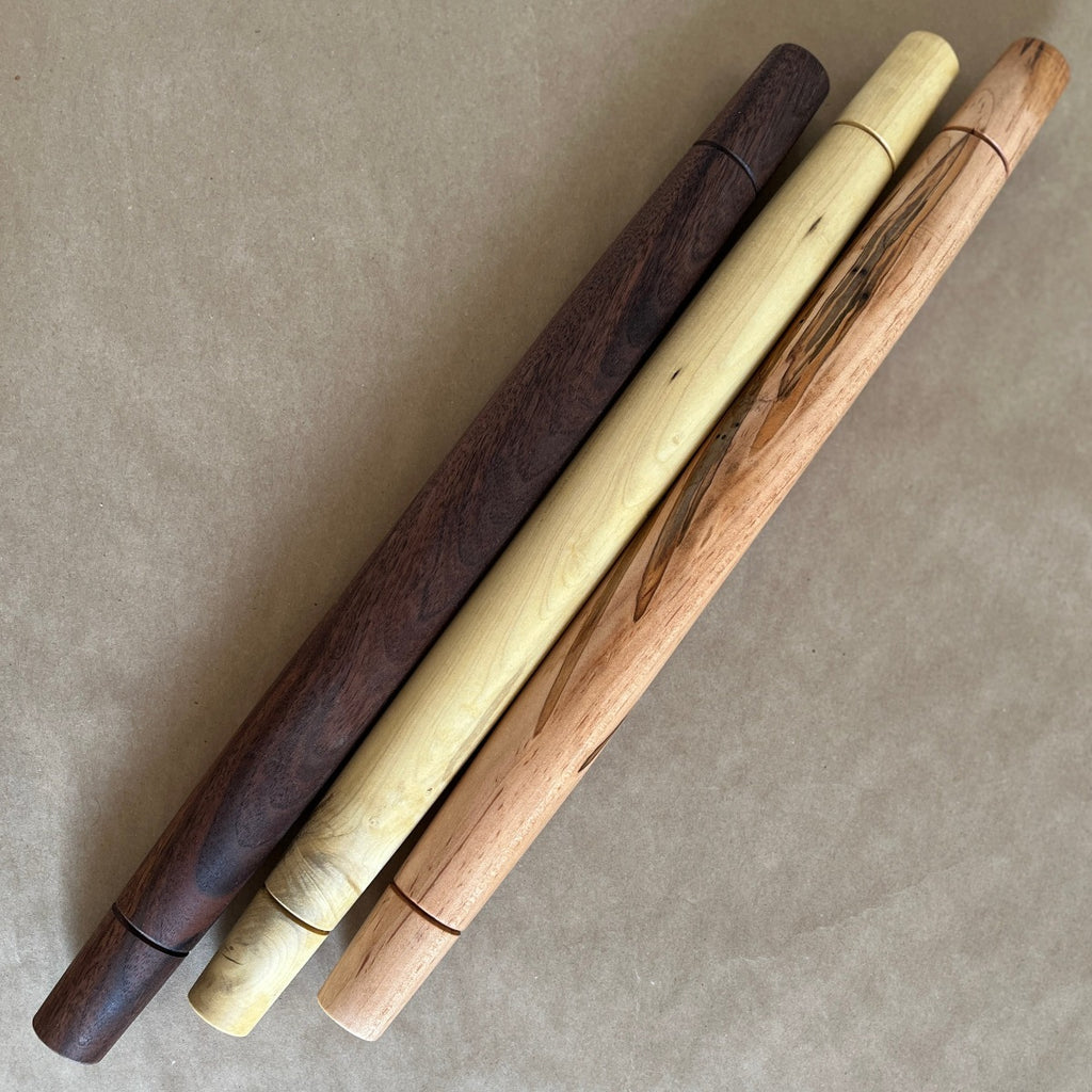 Tapered French Wood Rolling Pin Three Pins