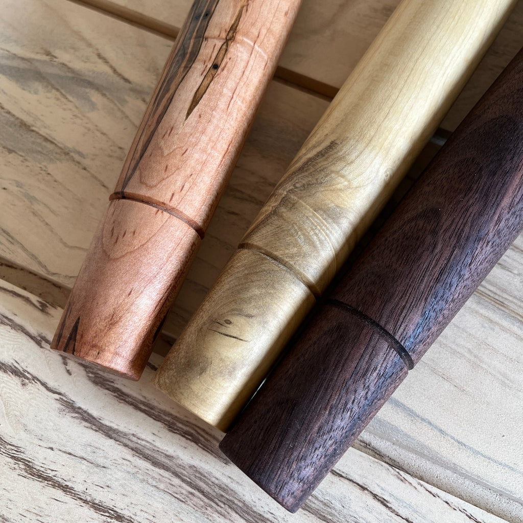 Tapered French Wood Rolling Pin Maple Walnut Magnolia