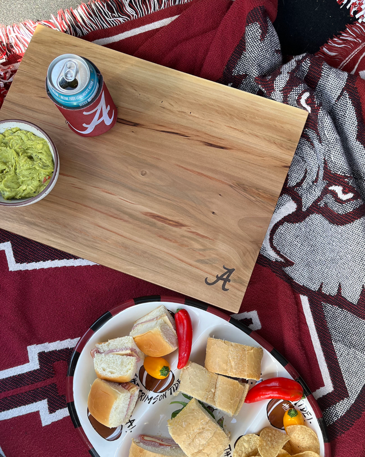 Live Edge Wood Charcuterie Board | University of Alabama Tailgate Board Sweet Gum
