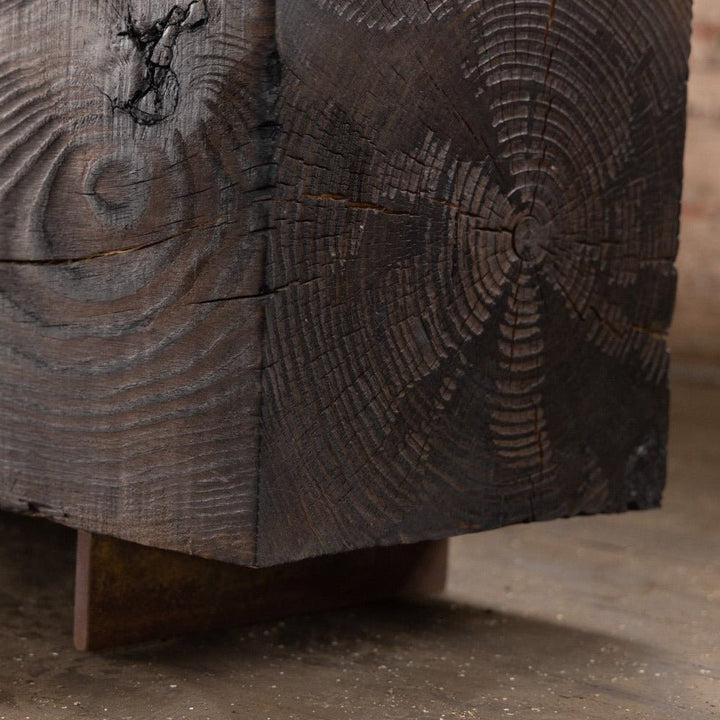 Reclaimed Wood Bench Corten Steel Legs