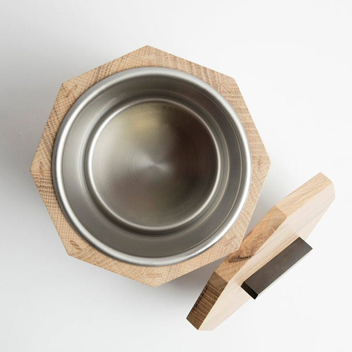 Wooden Ice Bucket pictured from above