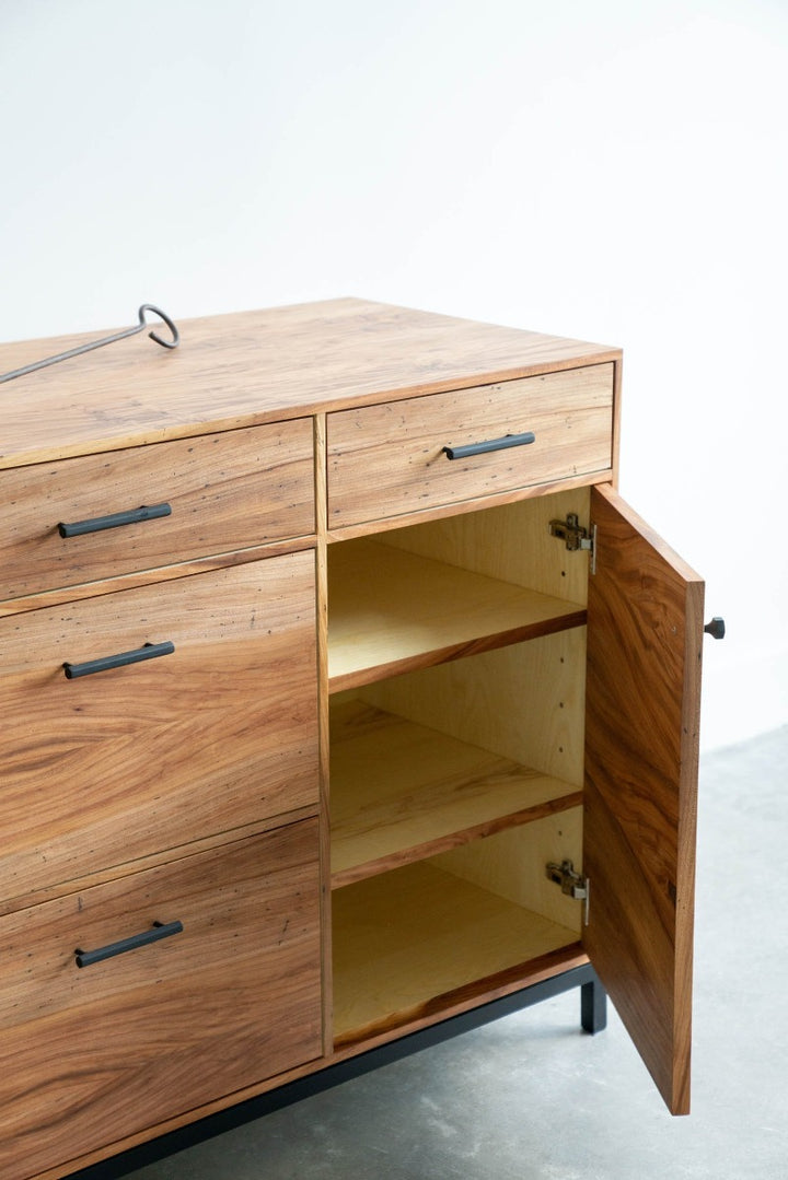Lanett | Modern Credenza in Urban Wood Veneer Doors