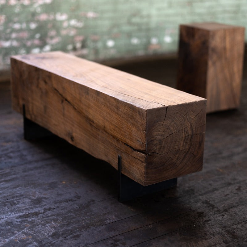 solid walnut bench