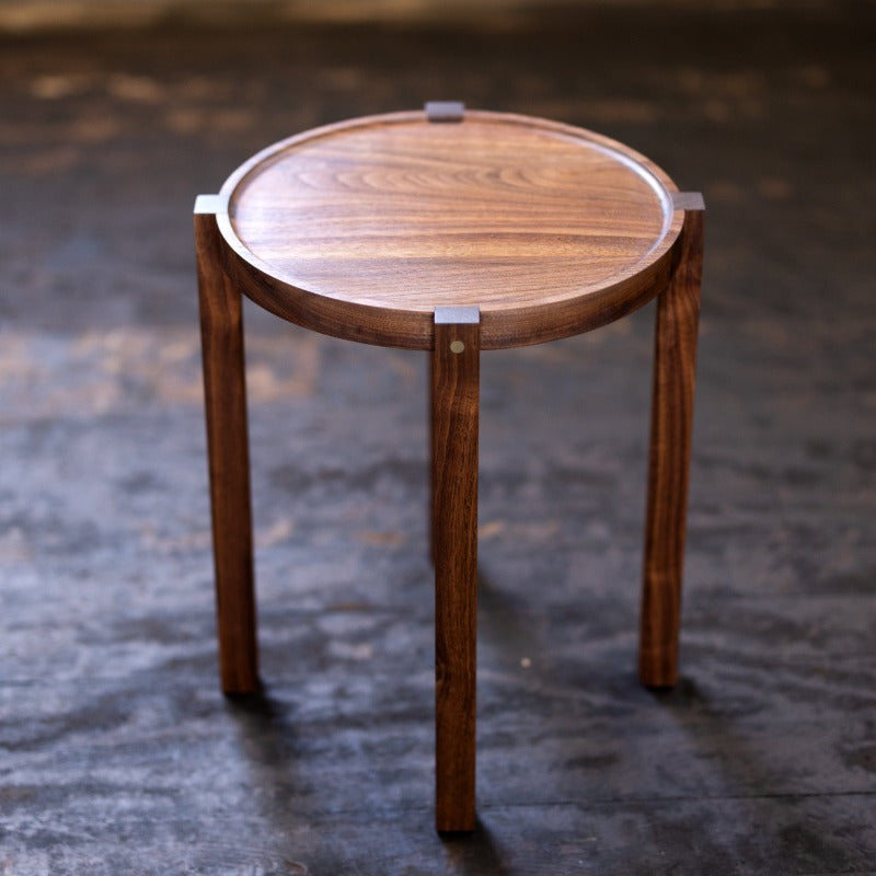 Waverly Round Side Table in Walnut