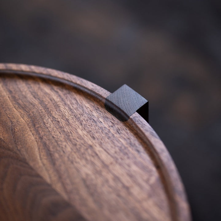 Waverly Round Side Table in Walnut Detail