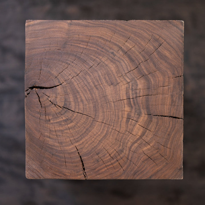 Hyo Table Walnut | Walnut Wood Cube Side Table