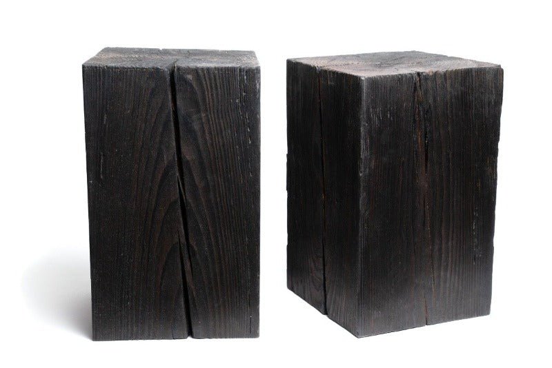 wooden cube side tables