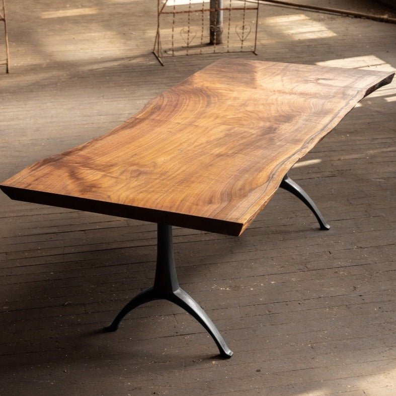 Modern Live Edge Wood Dining Table Legacy Base Pedestal Table