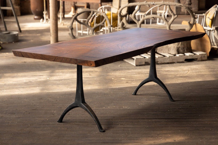 live edge pedestal table