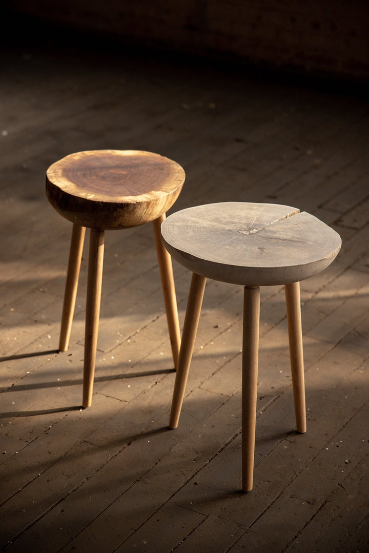Live Edge Round Side Table | Fossil Table - Alabama Sawyer