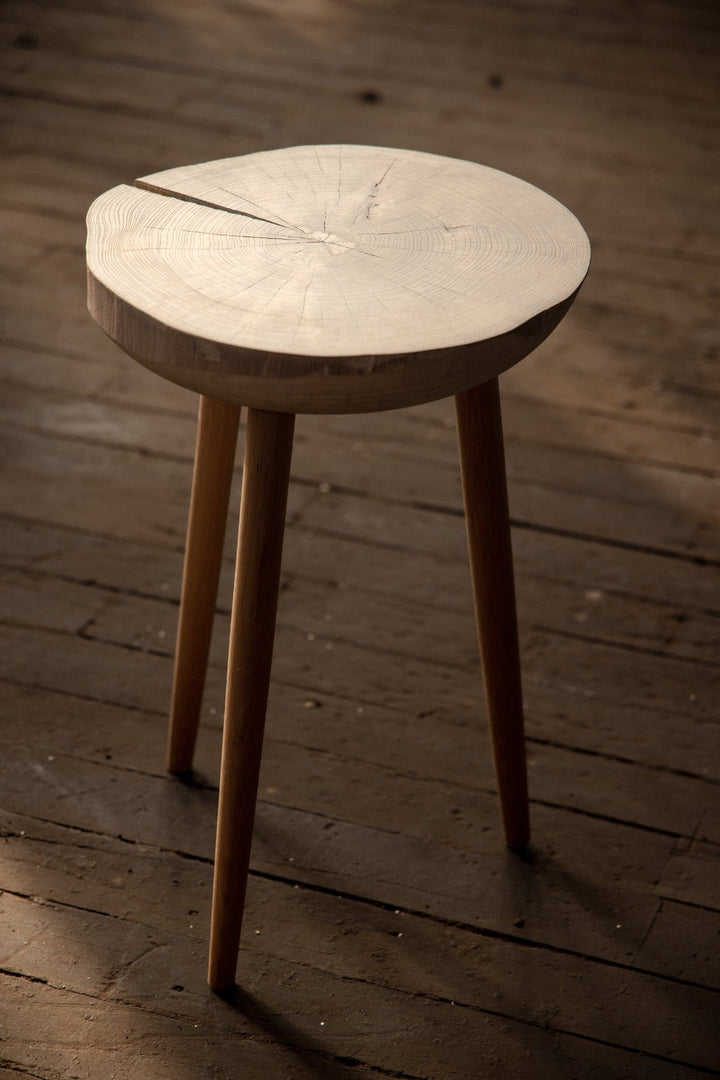 Live Edge Round Side Table | Fossil Table - Alabama Sawyer