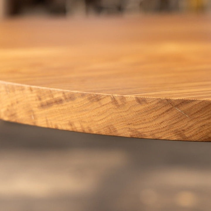 rustic wood round dining table