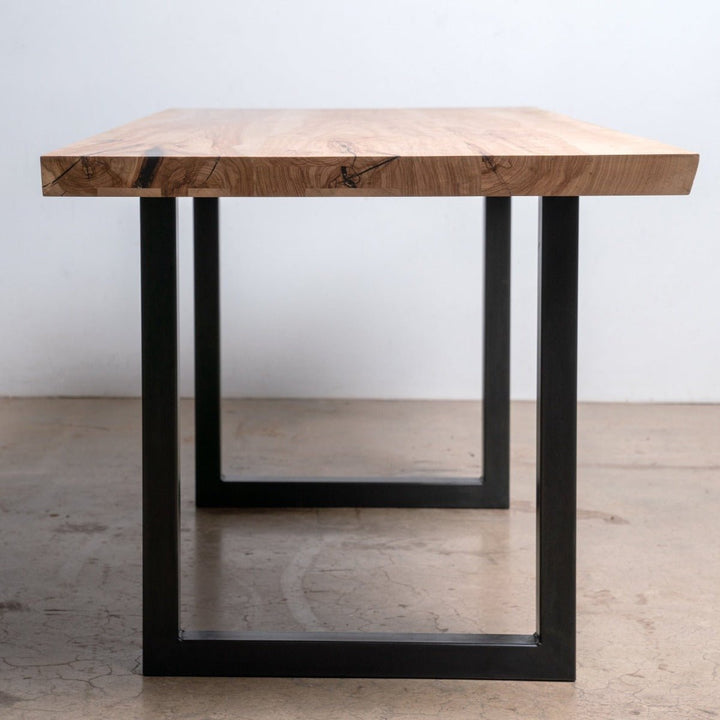 reclaimed wood and steel table
