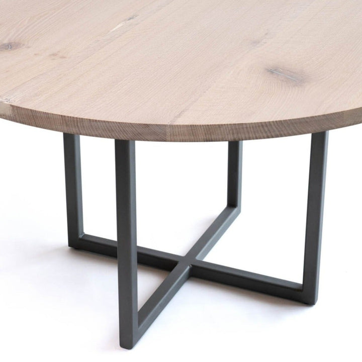 Sunrise Pedestal Base | Round Wood Dining Table with Steel Base - Alabama Sawyer