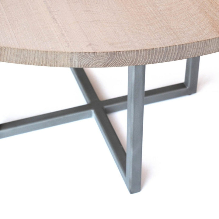 Sunrise Pedestal Base | Round Wood Dining Table with Steel Base - Alabama Sawyer