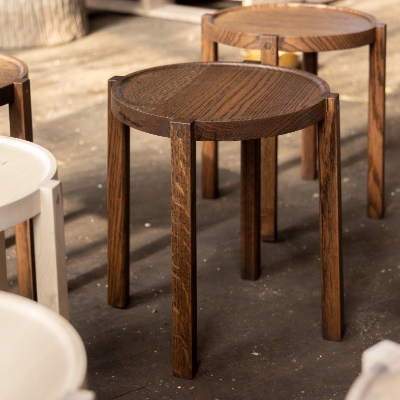 Waverly Side Table | Modern Round Wood Side Table - Alabama Sawyer