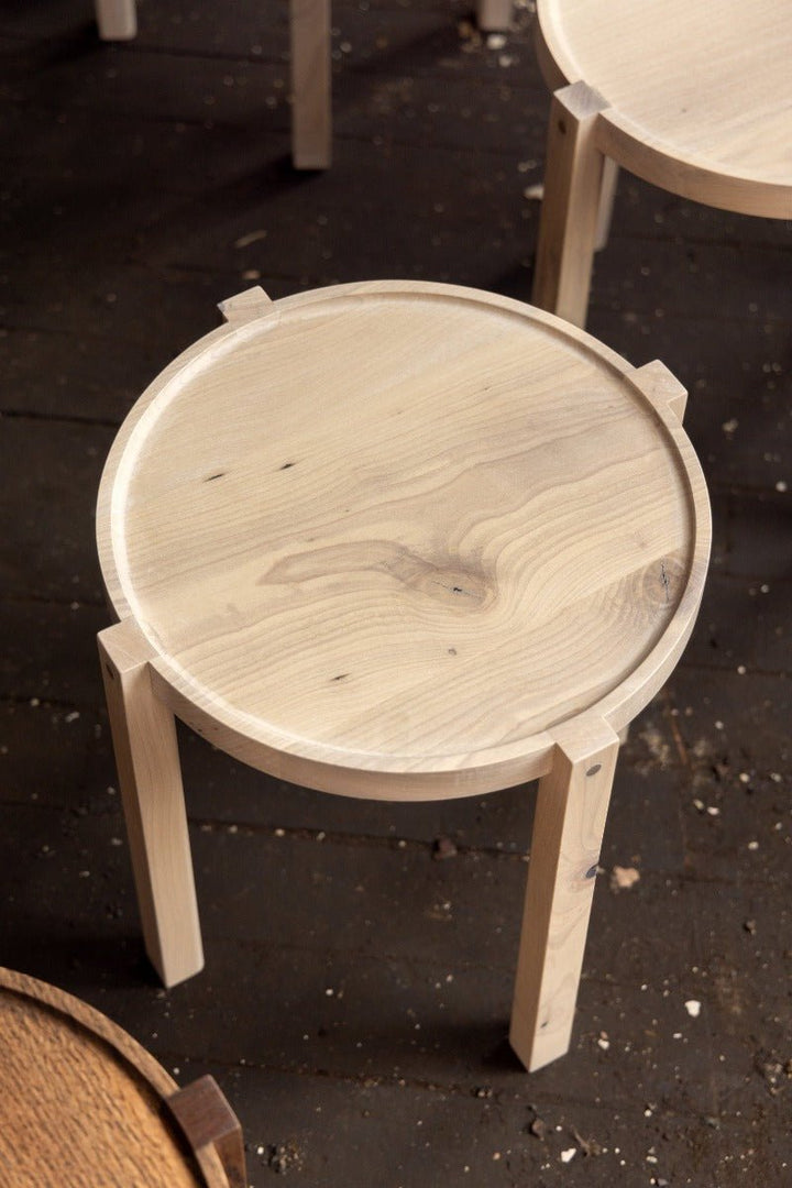 Waverly Side Table | Modern Round Wood Side Table - Alabama Sawyer