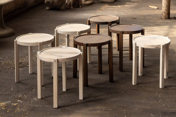 Waverly Side Table | Modern Round Wood Side Table - Alabama Sawyer