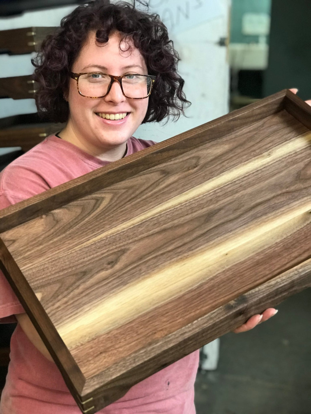 Megan picks her Favorite Walnut and Brass Trays - Alabama Sawyer