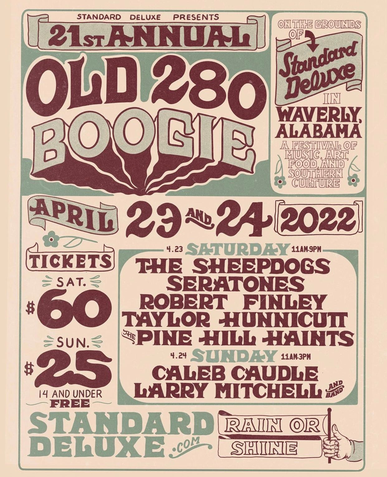 Standard Deluxe Presents the Old 280 Boogie April 23 & 24 - Alabama Sawyer