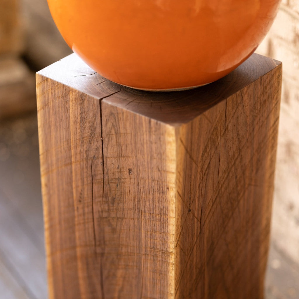 Solid Wood Cube Side Table or Pedestal Walnut