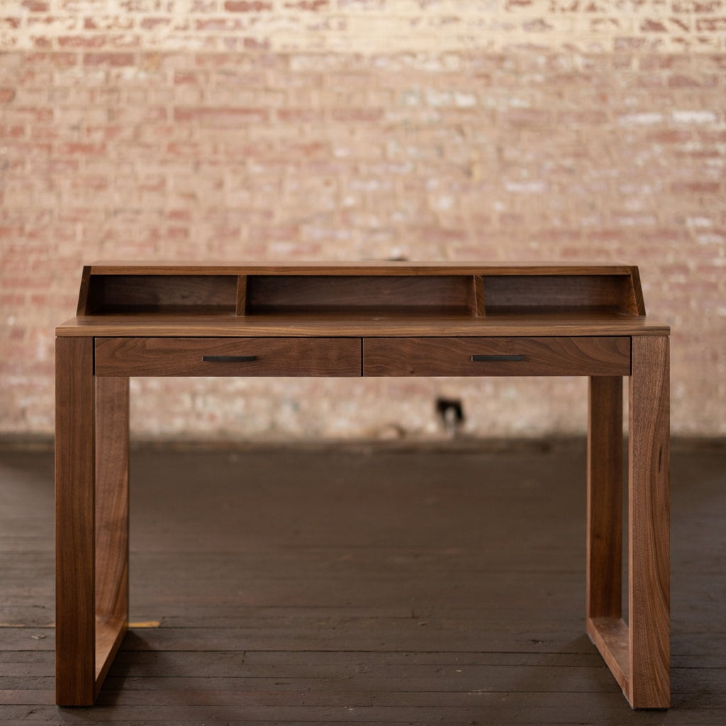 Flagg Desk | Classic Writing Desk or Home Office Computer Desk in Walnut