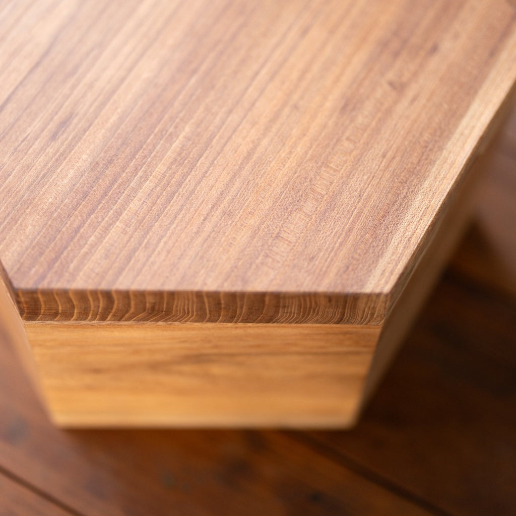 Hexagon Bread Box with Removable Lid in Urban Wood Top Elm