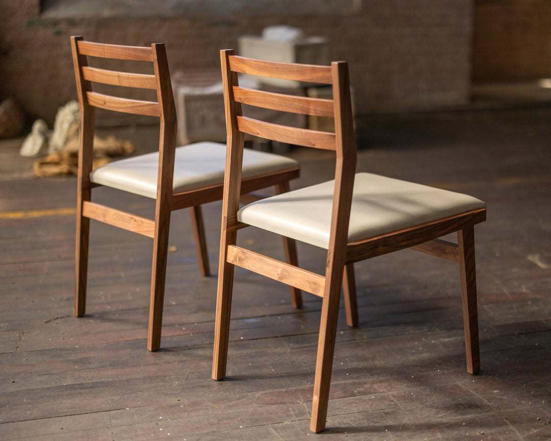 Modern Walnut Dining Chair Made to Order COM Back View