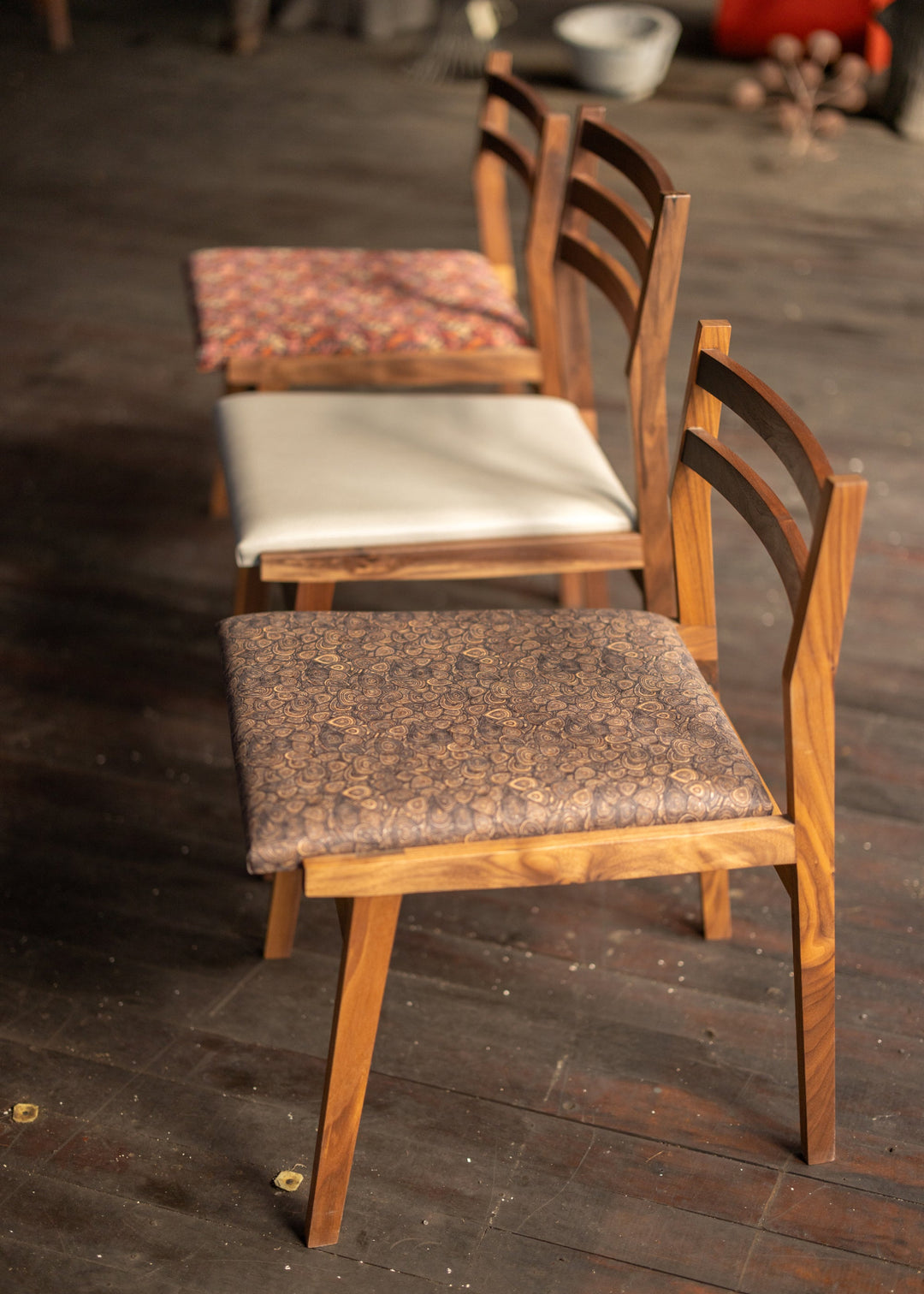 Modern Walnut Dining Chair Made to Order COM Trio 