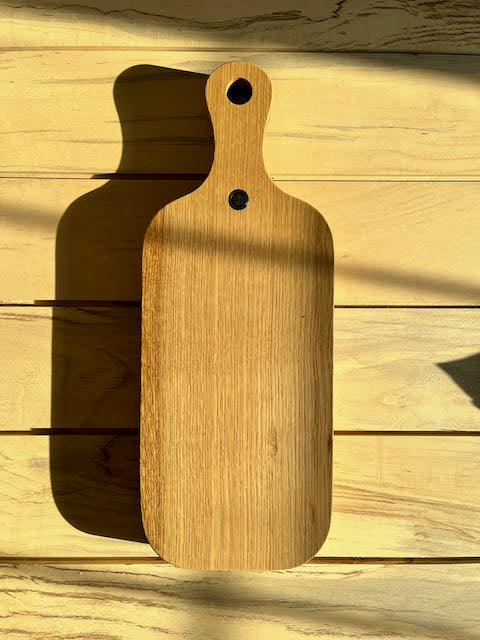 Thick Charcuterie Board Bottle Shape White Oak