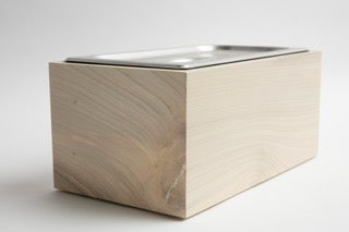 Countertop Compost Bin - Noaway© in Magnolia Wood and Stainless Steel