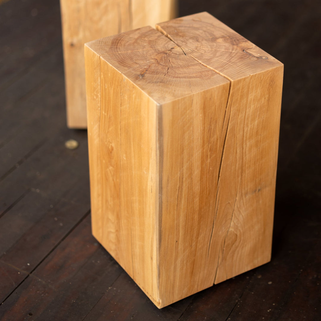 Beech Solid Wood Cube Side Table Hyo 4