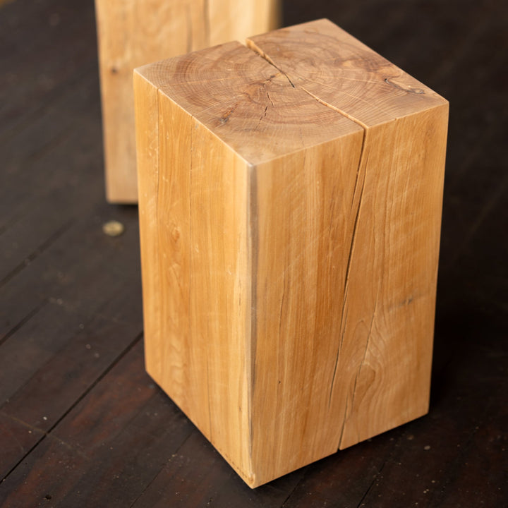Beech Solid Wood Cube Side Table Hyo 4