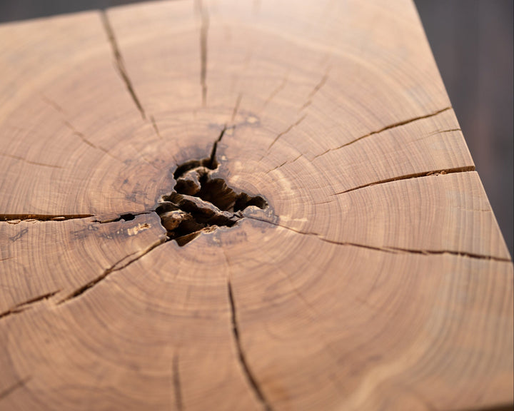 Beech Solid Wood Cube Side Table Hyo close up