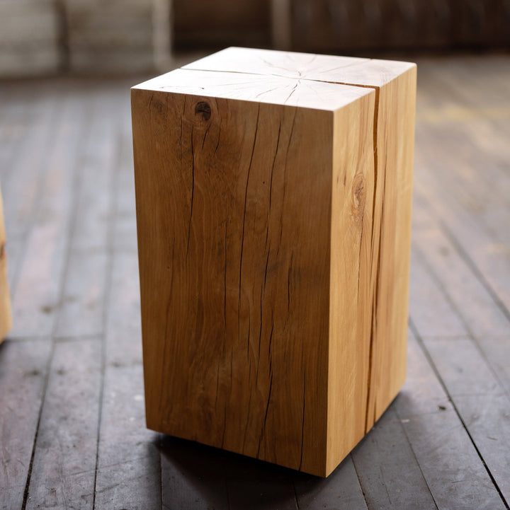 Beech Solid Wood Cube Side Table Hyo 12 by 12