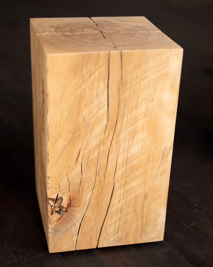 Beech Solid Wood Cube Side Table Hyo black background