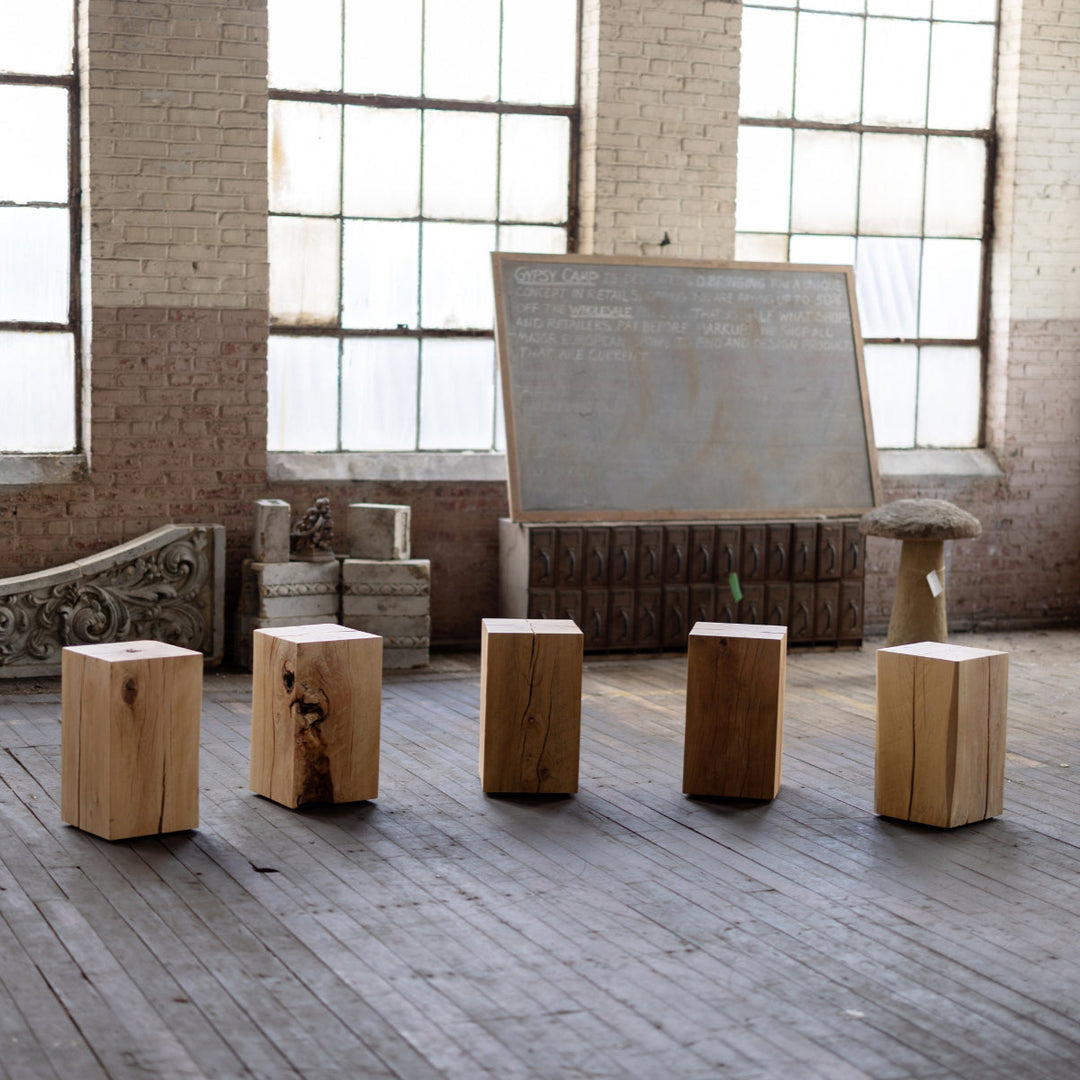 Beech Solid Wood Cube Side Table Hyo set of five